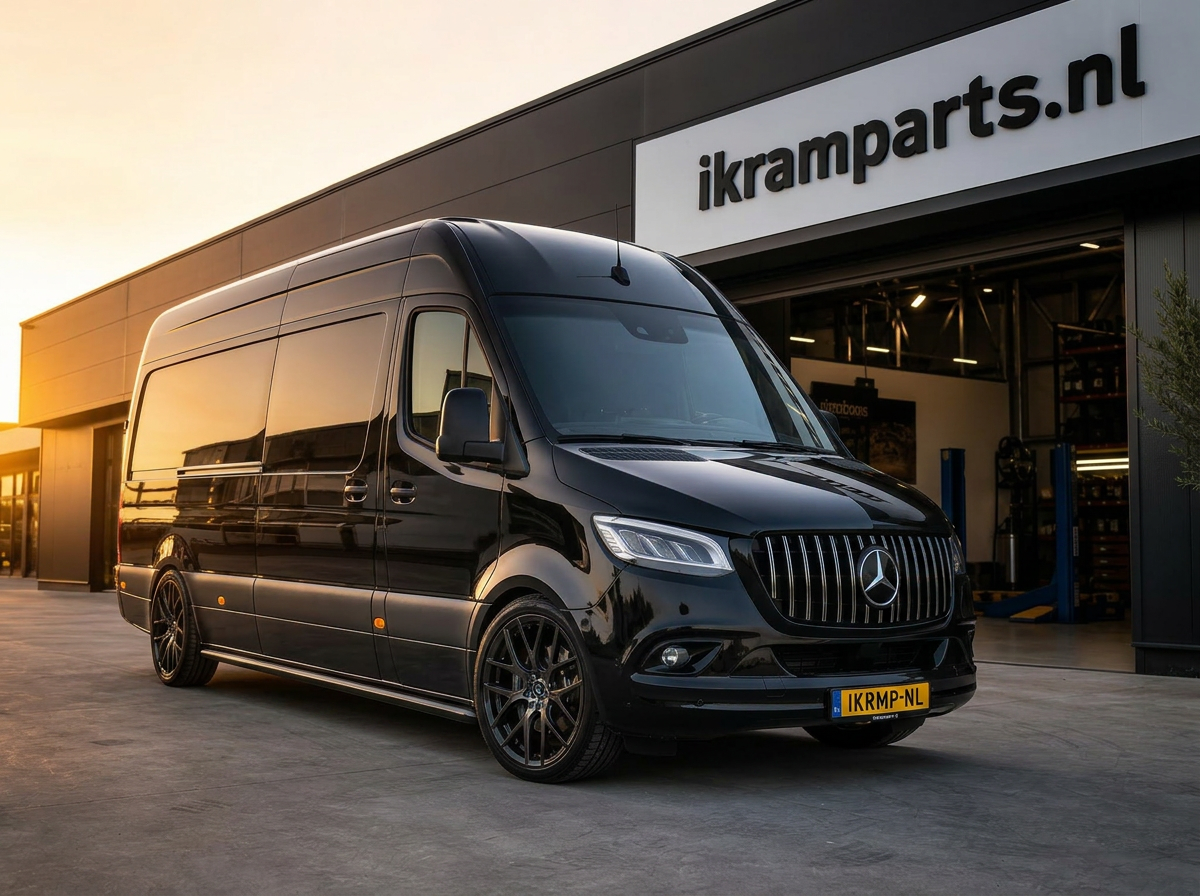 Mercedes bestelbus voor Ikram Parts werkplaats